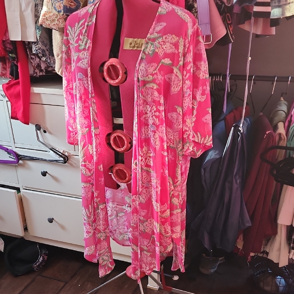 Torrid Pink Floral Sheer Blouse